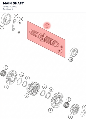 Diagram preview: MAIN SHAFT (79433501000)