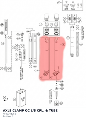 Diagram preview: AXLE CLAMP OC L/S CPL. & TUBE (48601632S1)
