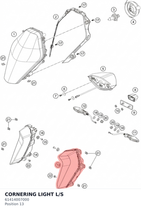 Diagram preview: CORNERING LIGHT L/S (61414007000)