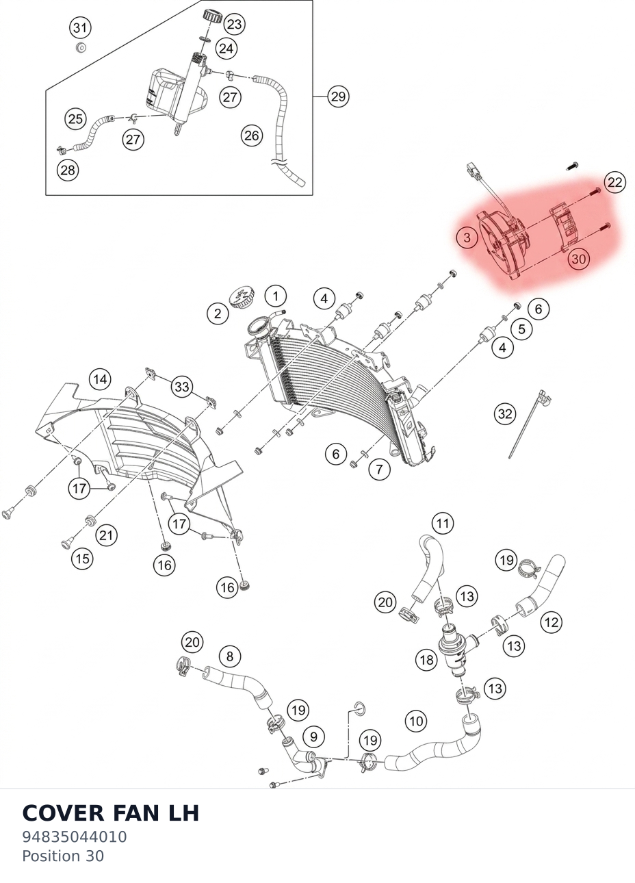 Diagram preview: COVER FAN LH (94835044010)