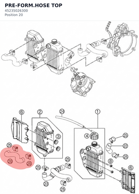 Diagram preview: PRE-FORM.HOSE TOP (45235026300)