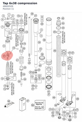 Diagram preview: Tap 6x38 compression (48600509)