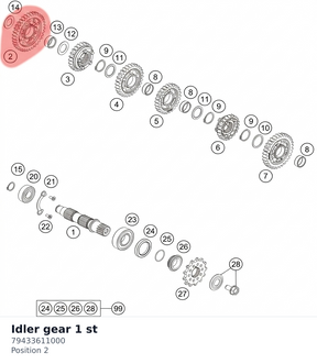 Diagram preview: Idler gear 1 st (79433611000)