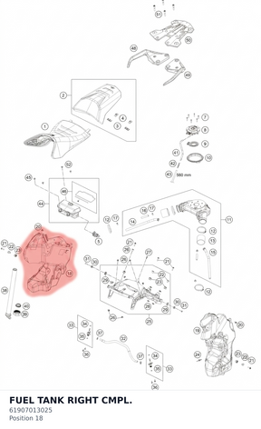 Diagram preview: FUEL TANK RIGHT CMPL. (61907013025)