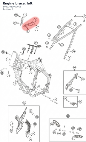 Diagram preview: Engine brace, left (5050301300001S)