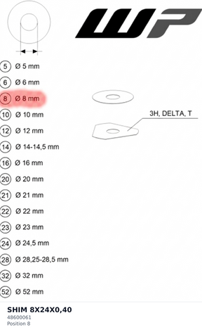Diagram preview: SHIM 8X24X0,40 (48600061)