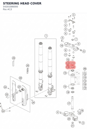 Diagram preview: STEERING HEAD COVER (54201086000)