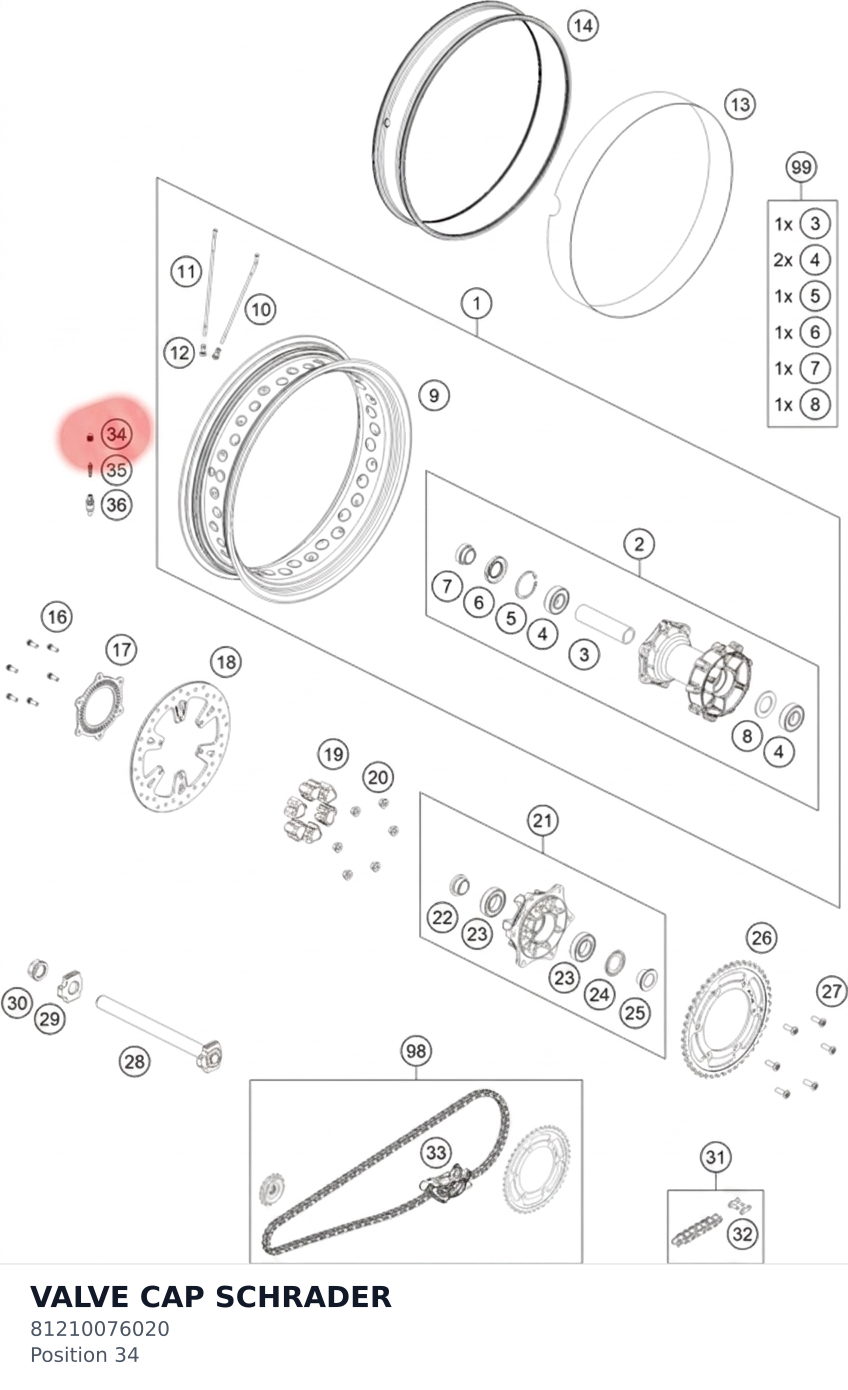 Diagram preview: VALVE CAP SCHRADER (81210076020)