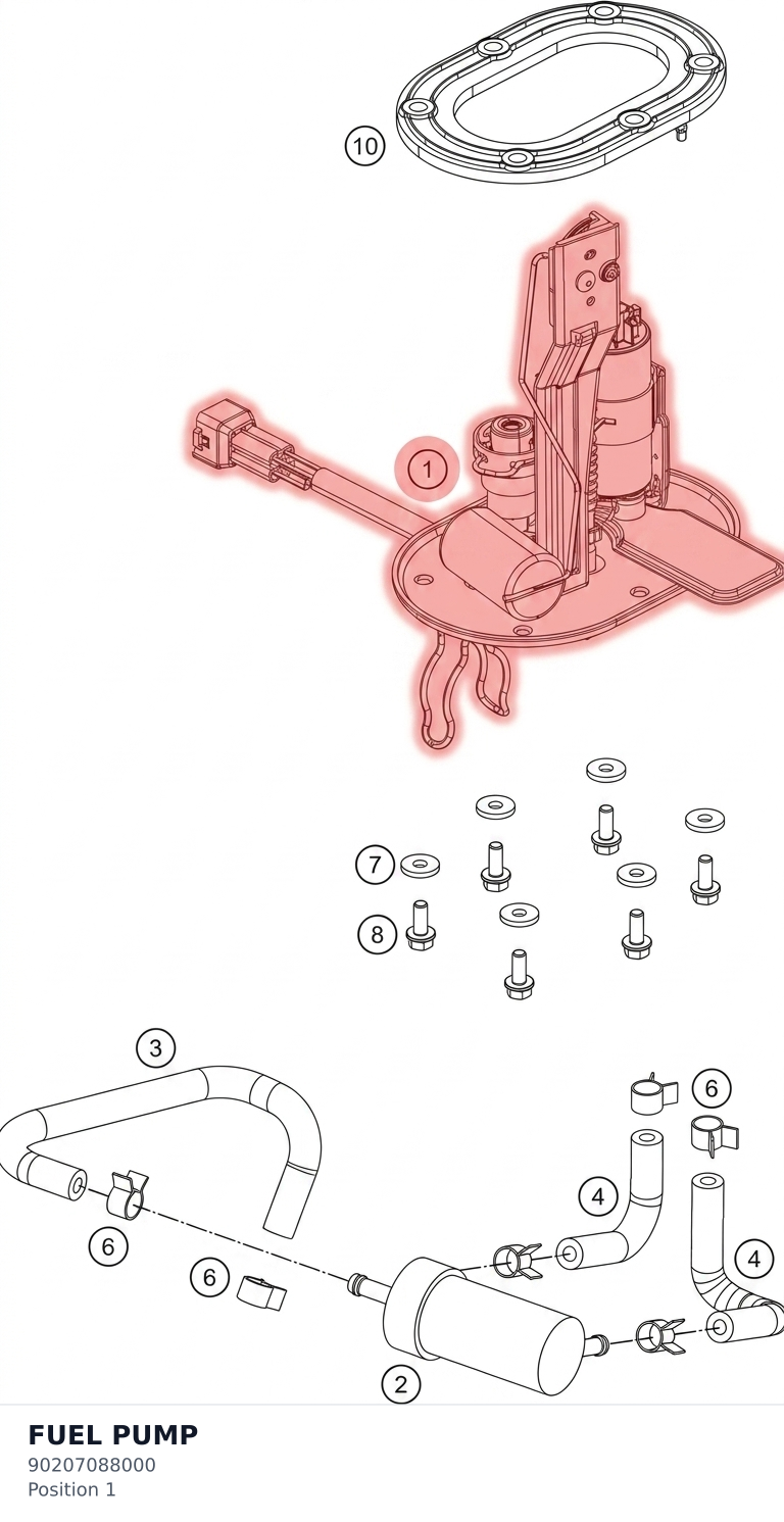 Diagram preview: FUEL PUMP (90207088000)