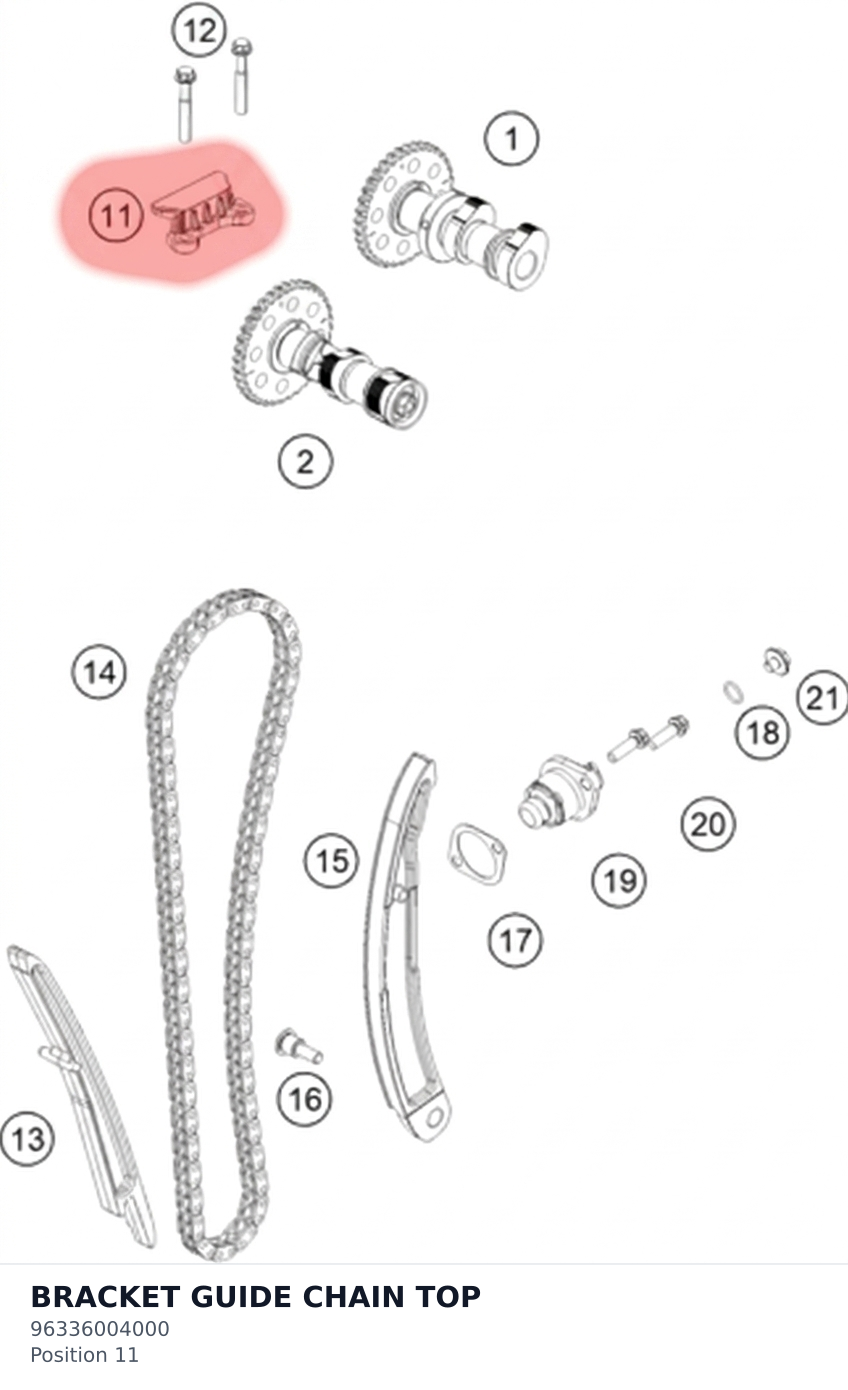 Diagram preview: BRACKET GUIDE CHAIN TOP (96336004000)