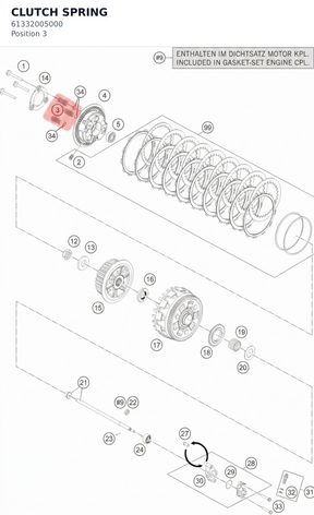 Diagram preview: CLUTCH SPRING (61332005000)