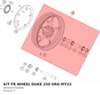 Diagram preview: KIT FR WHEEL DUKE 250 ORG MY23 (96309197044EB)