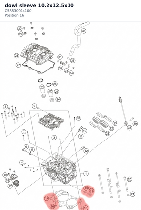 Diagram preview: dowl sleeve 10.2x12.5x10 (C58530014100)
