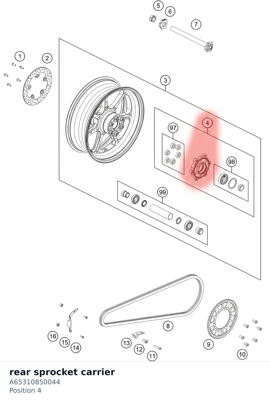 Diagram preview: rear sprocket carrier (A65310850044)