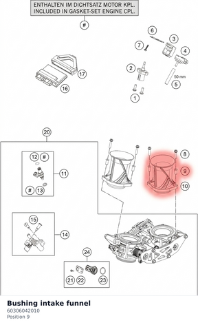 Diagram preview: Bushing intake funnel (60306042010)