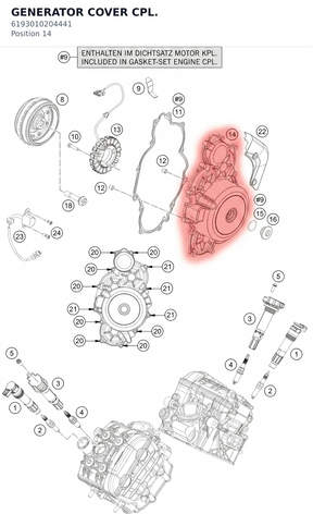 Diagram preview: GENERATOR COVER CPL. (6193010204441)