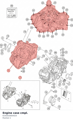 Diagram preview: Engine case cmpl. (6193010004424)