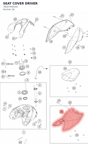 Diagram preview: SEAT COVER DRIVER (76007040250)