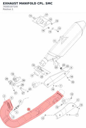 Diagram preview: EXHAUST MANIFOLD CPL. SMC (76505107100)