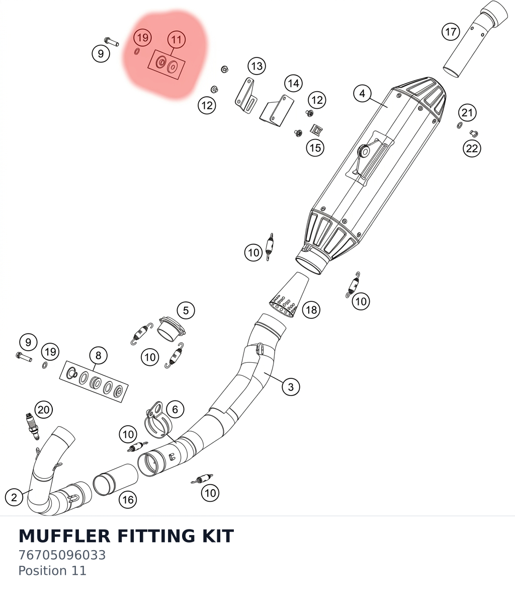 Diagram preview: MUFFLER FITTING KIT (76705096033)