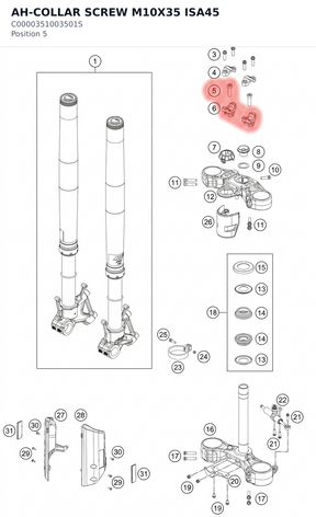 Diagram preview: AH-COLLAR SCREW M10X35 ISA45 (C0000351003501S)