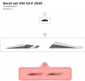 Diagram preview: Decal set 450 SX-F 2020 (79108098017)