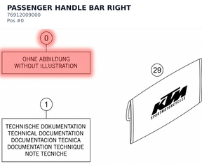 Diagram preview: PASSENGER HANDLE BAR RIGHT (76912009000)