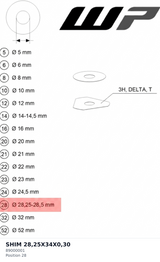 Diagram preview: SHIM 28,25X34X0,30 (89000001)