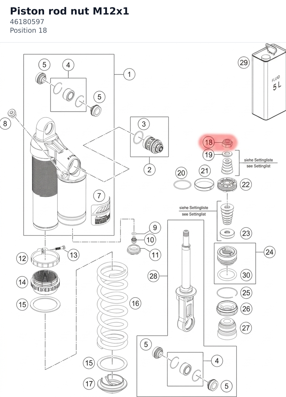 Diagram preview: Piston rod nut M12x1 (46180597)