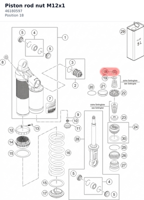 Diagram preview: Piston rod nut M12x1 (46180597)