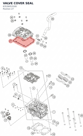 Diagram preview: VALVE COVER SEAL (63536053100)