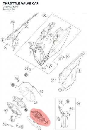 Diagram preview: THROTTLE VALVE CAP (78106012000)