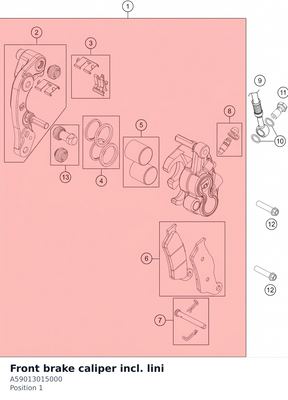 Diagram preview: Front brake caliper incl. lini (A59013015000)