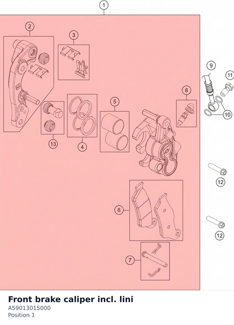 Diagram preview: Front brake caliper incl. lini (A59013015000)