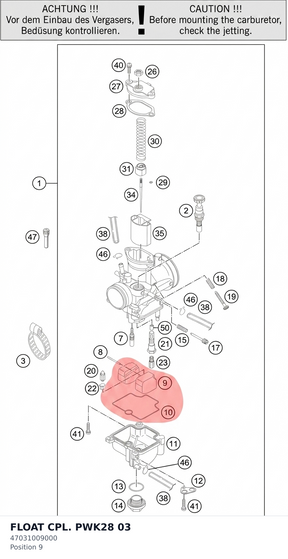 Diagram preview: FLOAT CPL. PWK28 03 (47031009000)