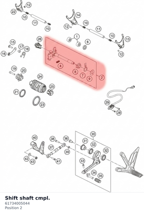 Diagram preview: Shift shaft cmpl. (61734005044)
