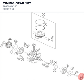 Diagram preview: TIMING GEAR 18T. (78036014200)