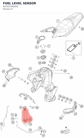 Diagram preview: FUEL LEVEL SENSOR (A67507080000)