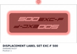 Diagram preview: DISPLACEMENT LABEL SET EXC-F 500 (A49008078107)