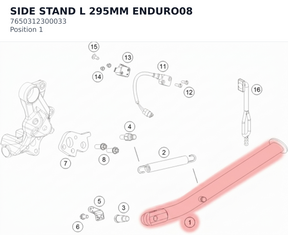 Diagram preview: SIDE STAND L 295MM ENDURO08 (7650312300033)