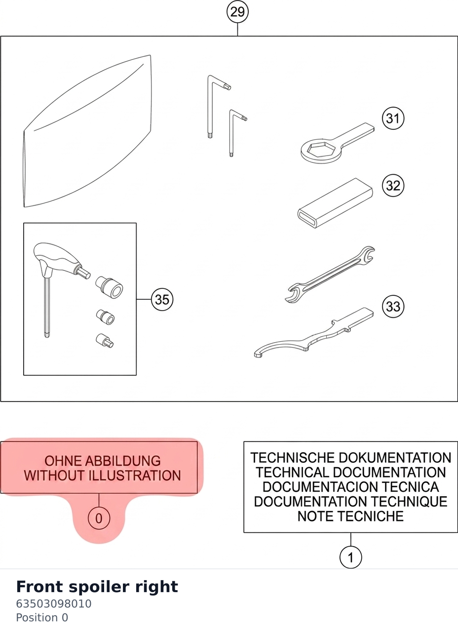 Diagram preview: Front spoiler right (63503098010)