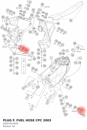 Diagram preview: PLUG F. FUEL HOSE CPC     2003 (58507010300)