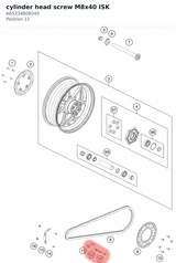 Diagram preview: cylinder head screw M8x40 ISK (A65334808040)