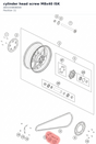 Diagram preview: cylinder head screw M8x40 ISK (A65334808040)