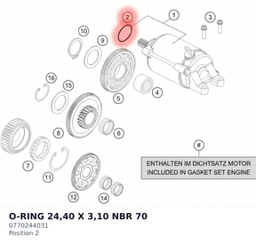 Diagram preview: O-RING 24,40 X 3,10 NBR 70 (0770244031)