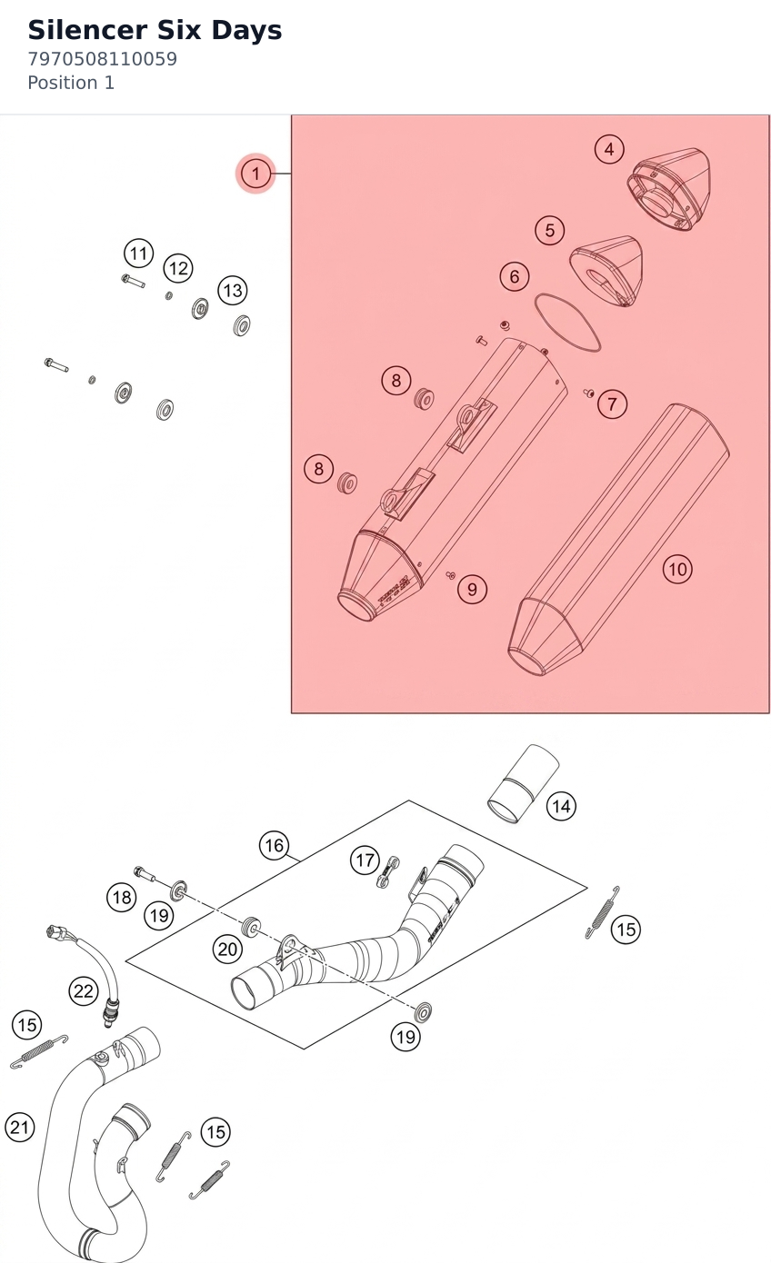 Diagram preview: Silencer Six Days (7970508110059)