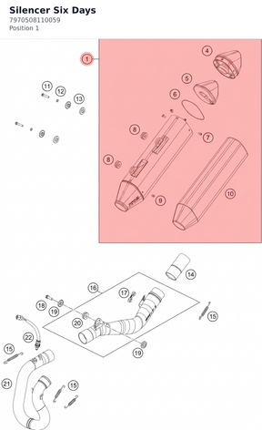Diagram preview: Silencer Six Days (7970508110059)