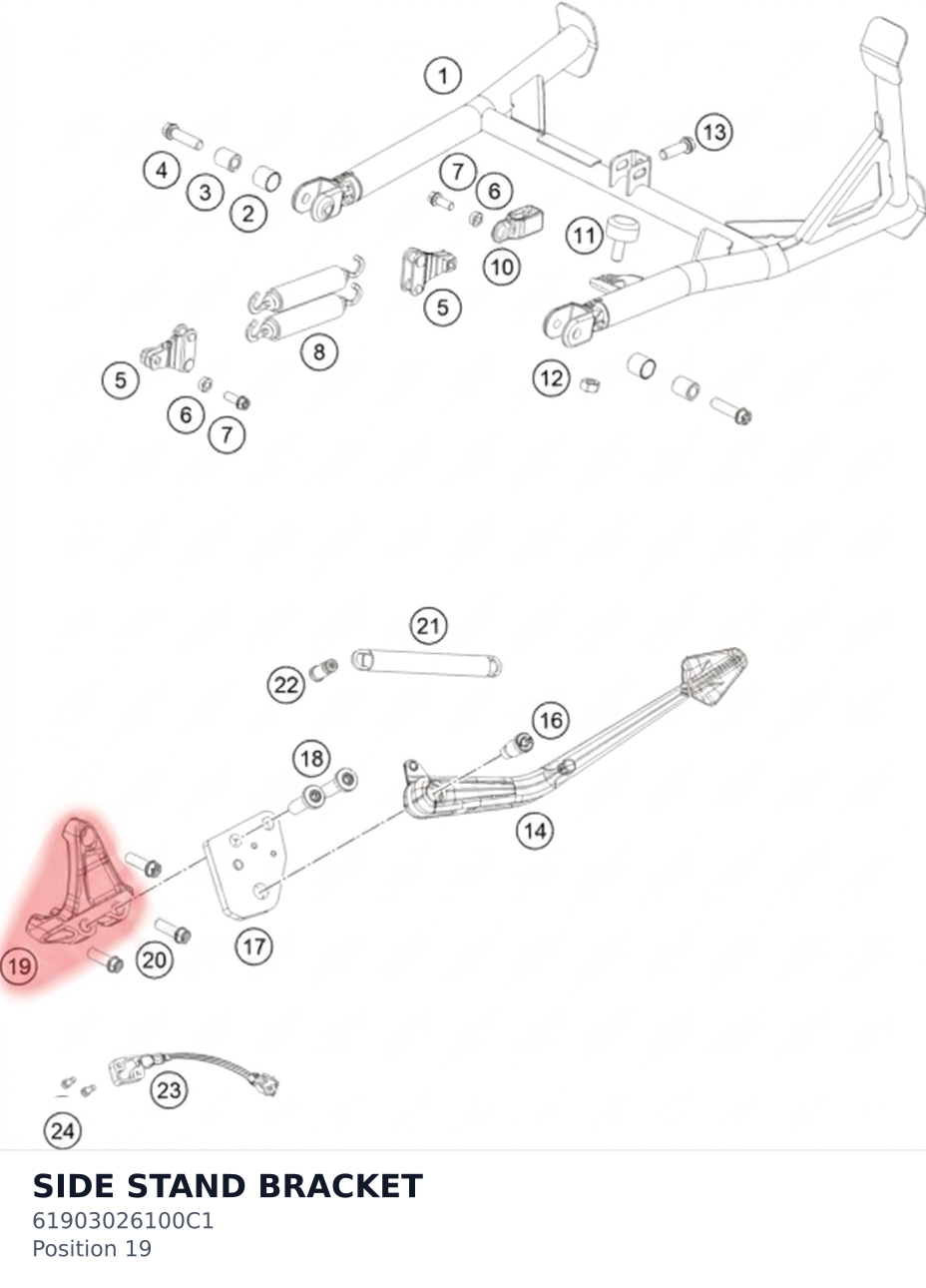 Diagram preview: SIDE STAND BRACKET (61903026100C1)