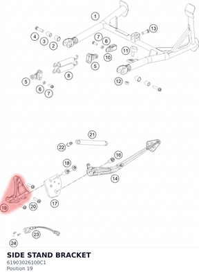 Diagram preview: SIDE STAND BRACKET (61903026100C1)