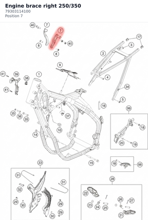 Diagram preview: Engine brace right 250/350 (79303114100)